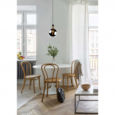 Lucide - Julius - Lampada a sospensione media moderna singola in metallo e un diffusore in vetro - Colore: Grigio Fumè - 1 Lampadina E27 40W - 20 - SKU: 34438/28/65
