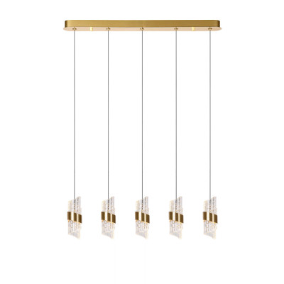 Lucide - Kligande - Lampada a sospensione moderna a LED con cinque diffusori lineari in acrilico - 5 Lampadine Led Integrato 8W - Lumen 620 - Gradi Kelvin 2700k Luce Calda - IP20 - SKU: 13496/35/