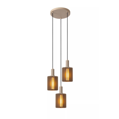 Lucide Lambre Lampada a sospensione moderna con 3 diffusori in alluminio Colore: Tortora