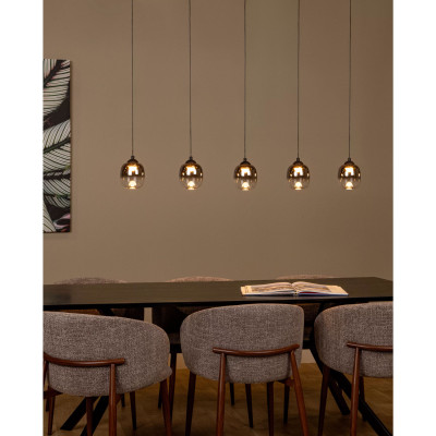 Lucide - Tamino - Lampada a sospensione moderna con 5 LED dimmerabili lineari - Colore: Nero - 5 Lampadine Led Integrato 6W - Lumen 500x5 - Gradi Kelvin 3000k Luce Calda - IP20 - SKU: 74419/25/30