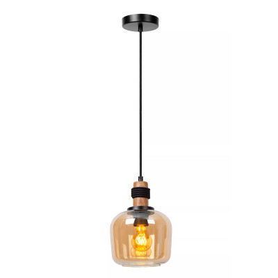 Lucide - Ilona - Lampada a sospensione moderna con diffusore pendente in vetro - Colore: Ambra - 1 Lampadina E27 40W - IP20 - SKU: 45408/18/62