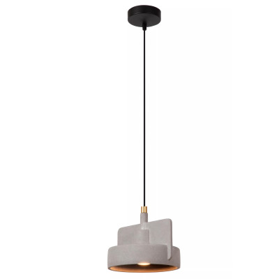 Lucide - Ninja - Lampada a sospensione moderna pendente singolo in cemento - Colore: Grigio - 1 Lampadina E27 100W - IP20 - SKU: 44415/20/36