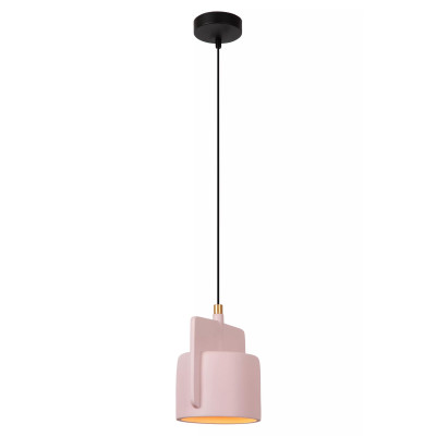 Lucide - Ninja - Lampada a sospensione moderna pendente singolo in cemento - Colore: Rosa - 1 Lampadina E27 100W - IP20 - SKU: 44415/16/66