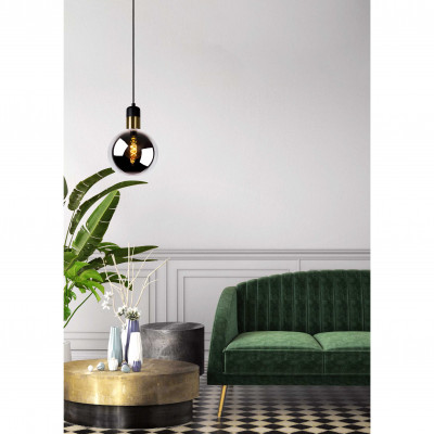Lucide - Julius - Lampada a sospensione piccola moderna singola in metallo e un diffusore in vetro - Colore: Grigio Fumè - 1 Lampadina E27 40W - 20 - SKU: 34438/20/65