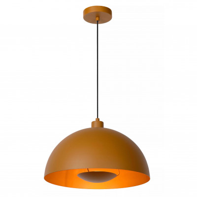 Lucide Siemon Lampada a sospensione regolabile in altezza con diffusore a campana in acciaio Colore: Ocra