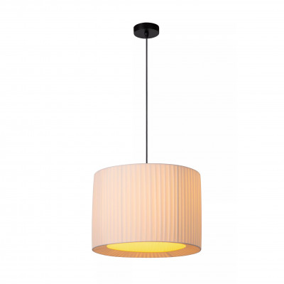 Lucide - Fold - Lampada a sospensione rotonda con diffusore in tessuto dal design moderno - Colore: Nero - 1 Lampadina E27 40W - IP20 - SKU: 21439/40/31