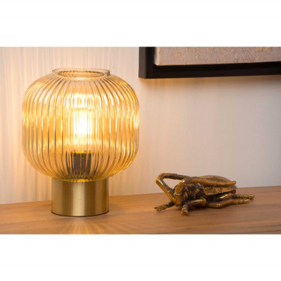 Lucide - Maloto - Lampada da comodino con base in metallo e diffusore in vetro dal design moderno - 1 Lampadina E27 40W - 20 - SKU: 45586/20/