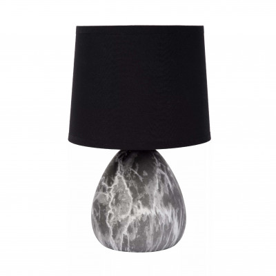 Lucide Marmo Lampada da comodino con struttura moderna in ceramica e diffusore in cotone Colore: Nero