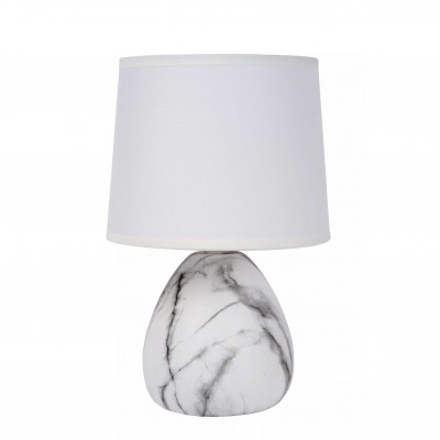 Lucide Marmo Lampada da comodino con struttura moderna in ceramica e diffusore in cotone Colore: Bianco