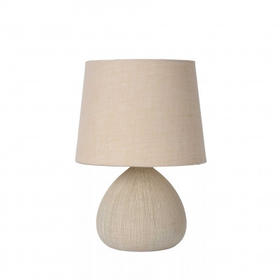 Lucide Ramzi Lampada da comodino moderna con base in ceramica e paralume in cotone Colore: Crema