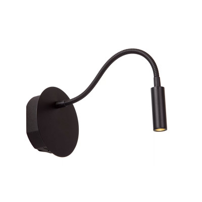 Lucide Jolijn Lampada da comodino ricaricabile con faretto LED orientabile dal design moderno Colore: Nero