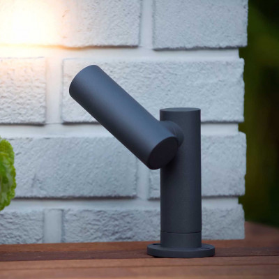 Lucide - Tatum - Paletto luce da giardiino a LED con struttura moderna in alluminio orientabile - Colore: Antracite - 1 Lampadina Led Integrato 5W - Lumen 550 - Gradi Kelvin 3000k Luce Calda - 65 - SKU: 27893/05/29
