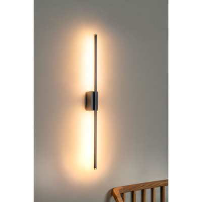 Lucide - Marnik - Lampada da parete a LED dimmerabile dal design moderno - Colore: Nero - 1 Lampadina Led Integrato 13W - Lumen 480 - Gradi Kelvin 2700k Luce Calda - IP20 - SKU: 41205/12/30