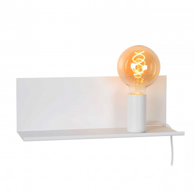 Lucide - Sebo - Lampada da parete da camera da letto struttura in metallo dal design moderno - Colore: Bianco - 1 Lampadina - E27 - 40W - IP20 - SKU: 06218/01/31