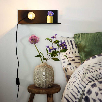 Lucide Sebo Lampada da parete da camera da letto struttura in metallo dal design moderno Colore: Nero