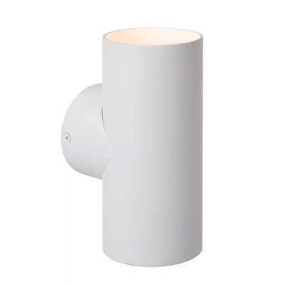 Lucide - Bondi - Lampada da parete in alluminio dal design moderno paralume tubolare - Colore: Bianco - 2 Lampadine - GU10 - 50W - IP20 - SKU: 09242/02/31