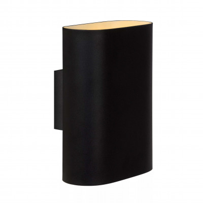 Lucide - Ovalis - Lampada da parete in metallo moderna con doppio diffusore a 2 lampadine - Colore: Nero - 2 Lampadine - E14 - 9W - 20 - SKU: 12219/02/30