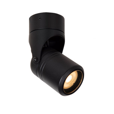 Lucide - Niort - Lampada da parete a led per esterno con struttura e diffusore in alluminio - Colore: Nero - 1 Lampadina GU10 6W - IP44 - SKU: 14825/01/30