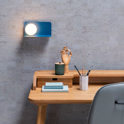 Lucide Bonni Lampada da parete struttura in acciaio e diffusore in vetro dal design moderno Colore: Blu