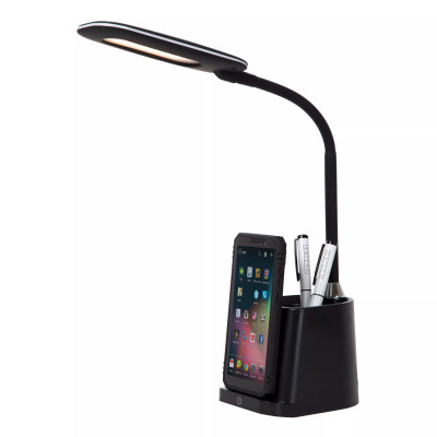  Lucide - Penny - Lampada da scrivania a LED con carica cellulare dal design moderno - Colore: Nero - 1 Lampadina Led Integrato 5W - Lumen 780 - Gradi Kelvin 3000k Luce Calda - IP20 - SKU: 18674/06/30 