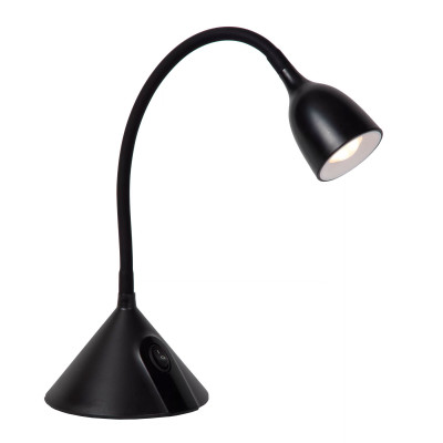 Lucide - Milo - Lampada da scrivania a LED con struttura in pvc snodabile - Colore: Nero - 1 Lampadina Led Integrato 3W - Lumen 420 - Gradi Kelvin 3000k Luce Calda - IP20 - SKU: 18673/03/30 