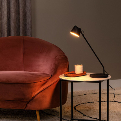  Lucide - Milne - Lampada da scrivania con diffusore a LED dimmerabile e orientabile - Colore: Nero - 1 Lampadina Led Integrato 8W - Lumen 250 - Gradi Kelvin 2700k Luce Calda - IP20 - SKU: 44516/06/30 