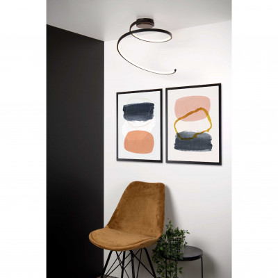 Lucide - Maxence - Lampada da soffitto con Led dimmerabile integrato e diffusore a spirale - 1 Lampadina Led Integrato 24W - Lumen 1420 - Gradi Kelvin 3000k Luce Calda - 20 - SKU: 46199/25/