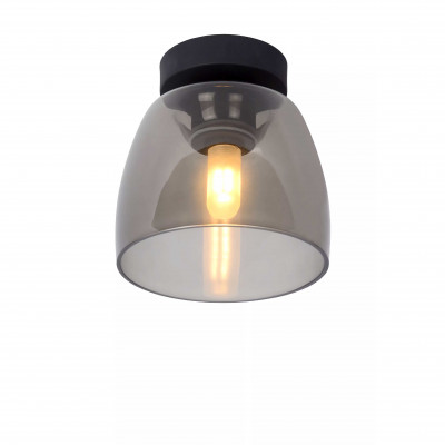 Lucide - Tyler - Lampada da soffitto con struttura a campana in metallo e diffusore in vetro - Colore: Nero - 1 Lampadina - G9 - 33W - IP20 - SKU: 30164/01/30