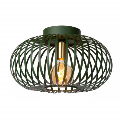 Lucide - Manuela - Lampada da soffitto con struttura e diffusore in metallo dal design moderno - Colore: Verde - 1 Lampadina - E27 - 60W - 20 - SKU: 78174/40/33