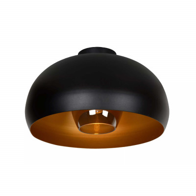 Lucide - Sharan - Lampada da soffitto diffusore rotondo in acciaio a campana dalle linee moderne - Colore: Nero - 1 Lampadina - E27 - 60W - 20 - SKU: 30186/38/30