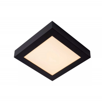 Lucide - Brice LED - Lampada da soffitto grande quadrata in alluminio diffusore a led dimmerabile - Colore: Nero - 1 Lampadina - Led Integrato - 20W - Lumen 1300 - Gradi Kelvin 3000k Luce Calda - 44 - SKU: 28117/22/30