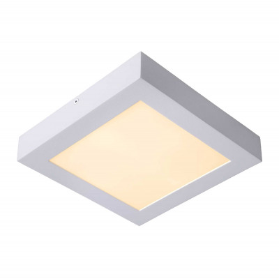 Lucide - Brice LED - Lampada da soffitto grande quadrata in alluminio diffusore a led dimmerabile - Colore: Bianco - 1 Lampadina - Led Integrato - 20W - Lumen 1300 - Gradi Kelvin 3000k Luce Calda - 44 - SKU: 28117/22/31