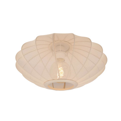 Lucide - Corina - Lampada da soffitto in metallo e paralume in tessuto dal design moderno - Colore: Crema - 1 Lampadina - E27 - 60W - IP20 - SKU: 03147/40/38