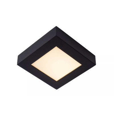 Lucide - Brice LED - Lampada da soffitto media quadrata in alluminio diffusore a led dimmerabile - Colore: Nero - 1 Lampadina - Led Integrato - 15W - Lumen 850 - Gradi Kelvin 3000k Luce Calda - 44 - SKU: 28117/17/30