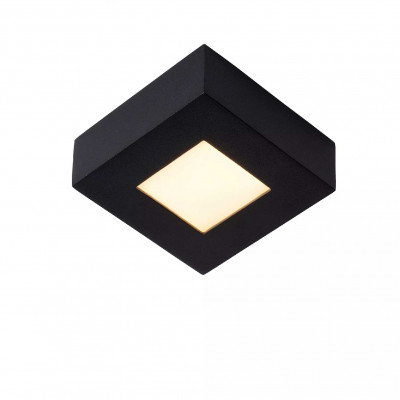 Lucide - Brice LED - Lampada da soffitto piccola quadrata in alluminio diffusore a led dimmerabile - Colore: Nero - 1 Lampadina - Led Integrato - 8W - Lumen 430 - Gradi Kelvin 3000k Luce Calda - 44 - SKU: 28117/11/30