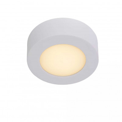Lucide - Brice LED - Lampada da soffitto piccola rotonda in alluminio con diffusore a led dimmerabile - Colore: Bianco - 1 Lampadina - Led Integrato - 8W - Lumen 500 - Gradi Kelvin 3000k Luce Calda - 44 - SKU: 28116/11/31