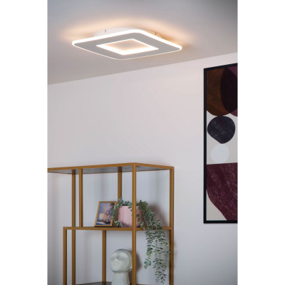 Lucide - Axelle - Lampada da soffitto quadrata con diffusore a LED dal design moderno - Colore: Bianco - 1 Lampadina Led Integrato 24W - Lumen 1300 - Gradi Kelvin 2700k Luce Calda - IP20 - SKU: 44111/24/31