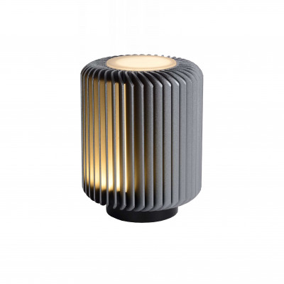 Lucide - Turbin - Lampada da tavolo a LED con struttura in alluminio dalle linee moderne - Colore: Grigio - 1 Lampadina - Led Integrato - 5W - Lumen 400 - Gradi Kelvin 3000k Luce Calda - 20 - SKU: 26500/05/36