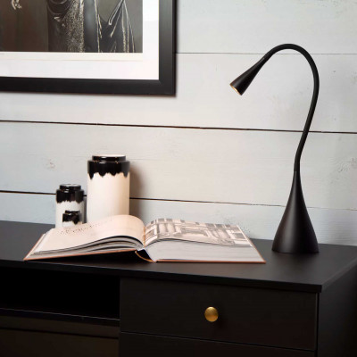  Lucide - Zozy - Lampada da tavolo a LED dimmerabile con diffusore orientabile dal design moderno - Colore: Nero - 1 Lampadina Led Integrato 4W - Lumen 250 - Gradi Kelvin 3000k Luce Calda - 20 - SKU: 18656/03/30 
