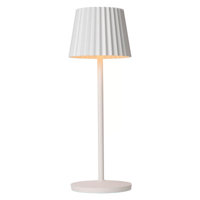 Lucide Justine Lampada da tavolo a led ricaricabile in alluminio per esterno dal design moderno Colore: Bianco