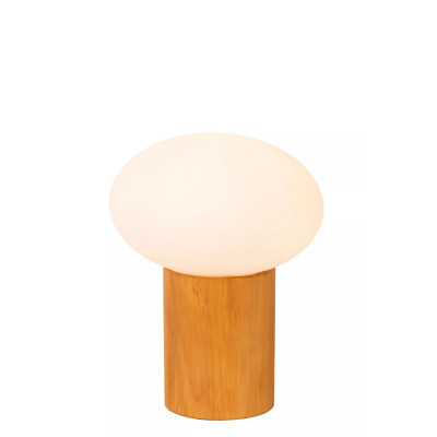  Lucide - Birtle - Lampada da tavolo con base in legno e diffusore in vetro opalino - Colore: Legno - 4 Lampadine E14 60W - IP20 - SKU: 05550/10/61 