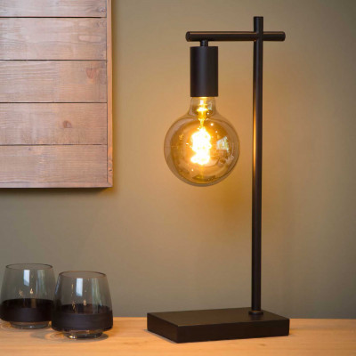  Lucide - Leanne - Lampada da tavolo con base in metallo dal design moderno - Colore: Nero - 1 Lampadina E27 40W - 20 - SKU: 21521/01/30 