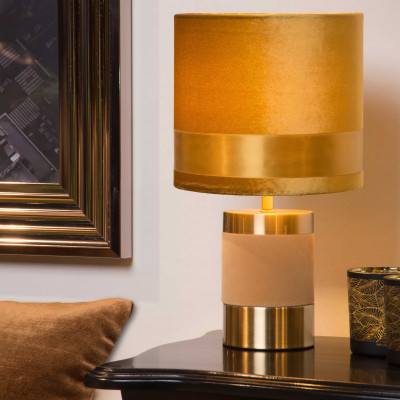  Lucide - Extravaganza Frizzle - Lampada da tavolo con base in metallo e paralume in cotone dal design moderno - 1 Lampadina E14 40W - 20 - SKU: 10500/81/ 