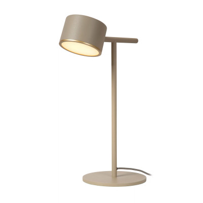 Lucide - Gian - Lampada da tavolo con diffusore a LED dimmerabile e orientabile - Colore: Tortora - 1 Lampadina - Led Integrato - 9W - Lumen 200 - Gradi Kelvin 2200k Luce Calda - IP20 - SKU: 44517/08/41
