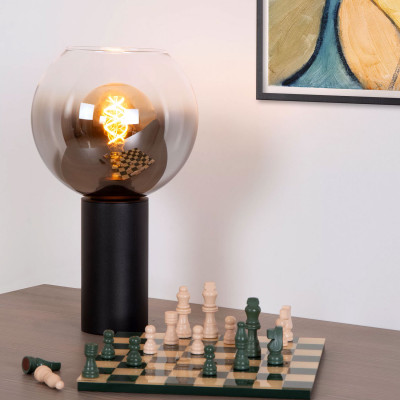  Lucide - Marius - Lampada da tavolo con diffusore in vetro dal design moderno ed elegante - Colore: Grigio Fumè - 1 Lampadina E27 40W - IP20 - SKU: 45502/01/30 