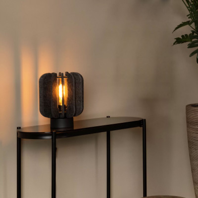  Lucide - Rafal - Lampada da tavolo con diffusore singolo in feltro dal design moderno - Colore: Nero - 1 Lampadina E27 60W - IP20 - SKU: 45592/01/36 