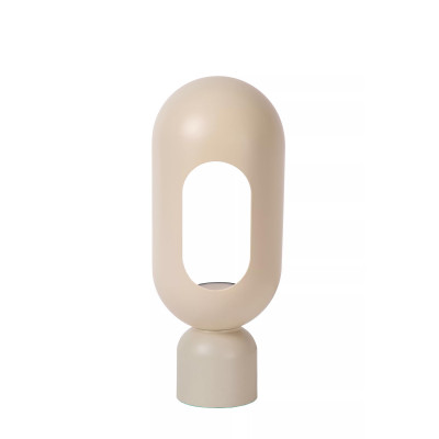 Lucide - Barris - Lampada da tavolo con struttura e diffusore in acciaio dal design moderno - Colore: Tortora - 1 Lampadina - E27 - 60W - IP20 - SKU: 05549/01/41