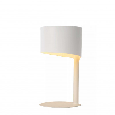 Lucide - Knulle - Lampada da tavolo con struttura e paralume in metallo dal design moderno - Colore: Bianco - 1 Lampadina - E14 - 40W - 20 - SKU: 45504/01/31