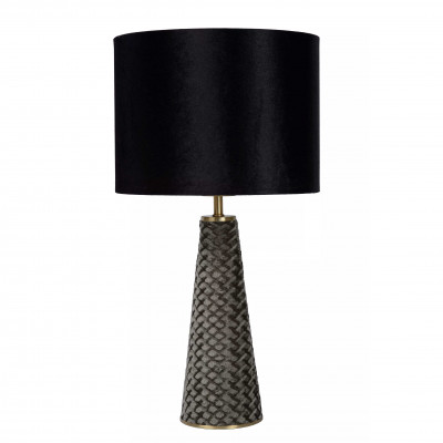 Lucide - Extravaganza Velvet - Lampada da tavolo con struttura moderna in metallo e paralume in cotone - Colore: Nero - 1 Lampadina - E27 - 40W - 20 - SKU: 10501/81/30
