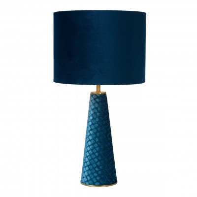 Lucide - Extravaganza Velvet - Lampada da tavolo con struttura moderna in metallo e paralume in cotone - Colore: Turchese - 1 Lampadina - E27 - 40W - 20 - SKU: 10501/81/37